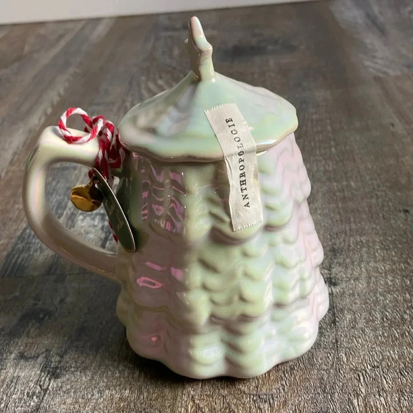Anthropologie | Iridescent Christmas 🎄 Tree Mug w Lid - Picture 2 of 8